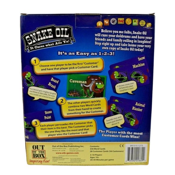 Out of the Box Snake Oil Card Party Game Mensa Select Complete - Picture 3 of 11